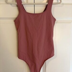 Abercrombie & Fitch Soft A&F Collection Dusty Rose Snap Closure Bodysuit Sz S